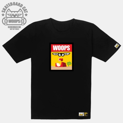 [돌돌] WOOPS-T-42 웁스 고양이 스케이트보드 캐릭터 티셔츠