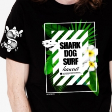 [돌돌] SHARK DOG-T-90 샤크독 서프 하와이 여름 서핑 불독 강아지 캐릭터 그래픽 디자인 티셔츠