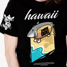 [돌돌스페샬] SHARK DOG-T-98 샤크독 서프 하와이 여름 서핑 불독 강아지 캐릭터 그래픽 디자인 티셔츠