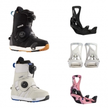 2223 Burton Women's Felix Step On Snowboard Boots - Black or Gray Cloud + 2223 Burton Women's Step On Re:Flex Snowboard Bindings (버튼 펠릭스 스텝온 부츠 + 버튼 스텝온 리플렉스 여성용 바인딩 셋트)