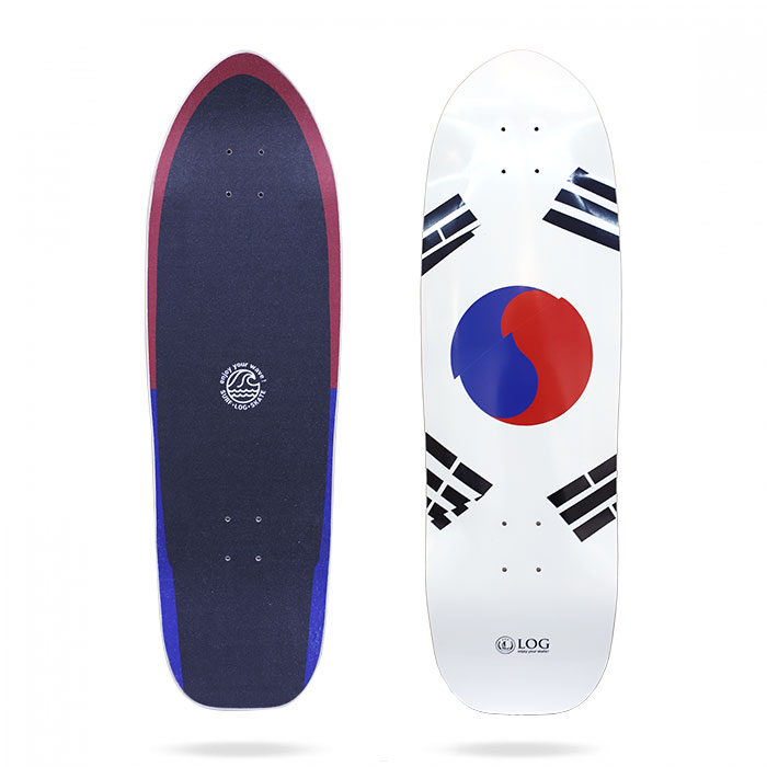 LOG LSD19 White/Taegeukgi 32" Surfskate Deck (로그 화이트 태극기 서프스케이트 데크)