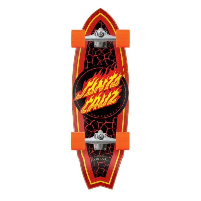 Santa Cruz Flame Dot Shark Surf Skate 9.85″x31.52″ Carver (산타크루즈 플레임 닷 샤크 서프스케이트 컴플릿)